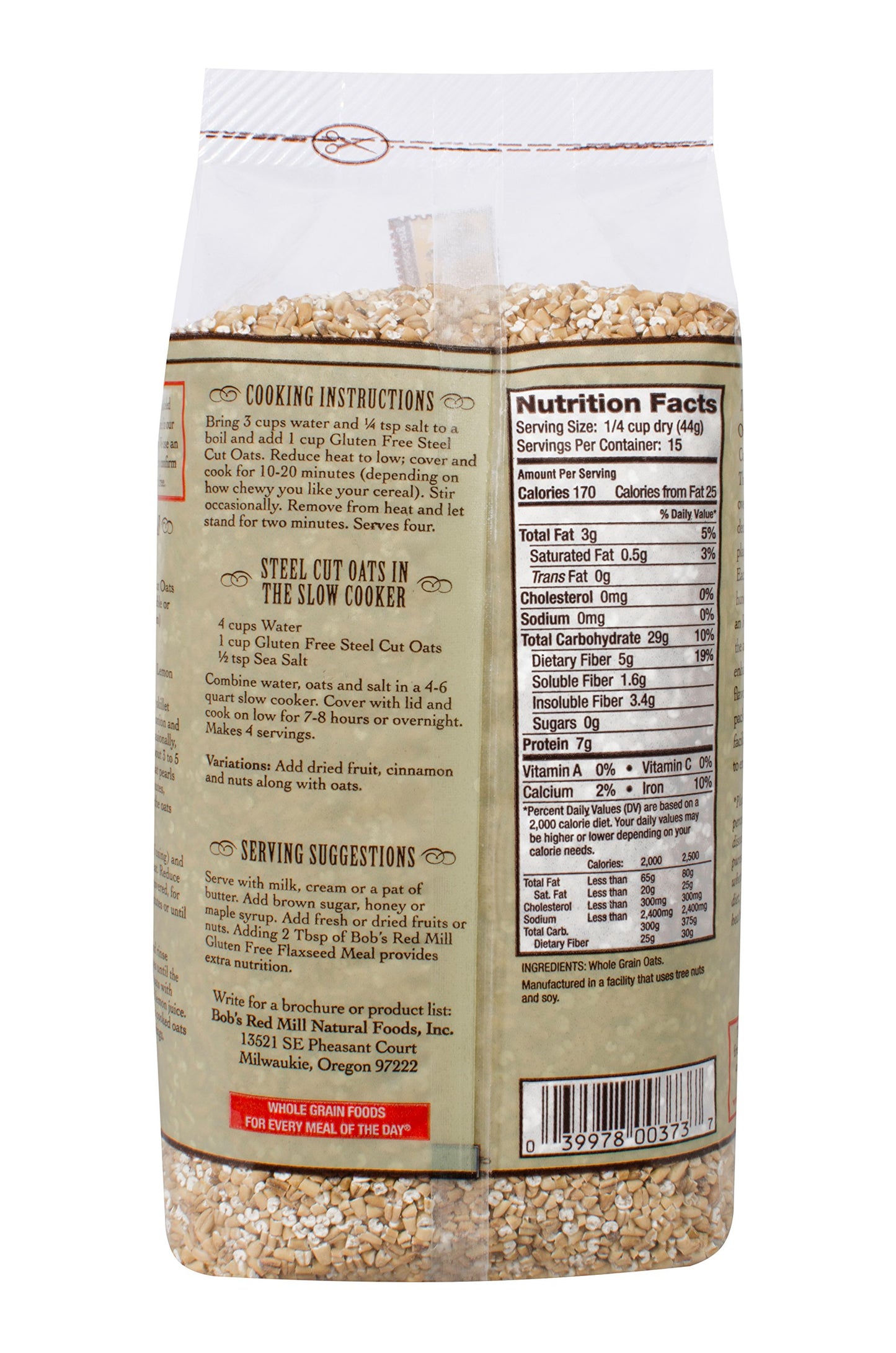 Bobs Red Mill Gluten Free Steel Cut Oats, 24 Oz (4 Pack)