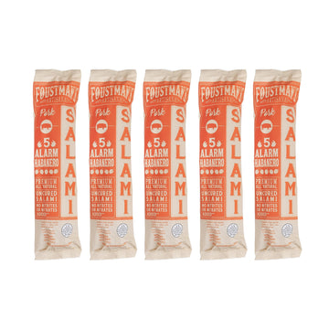 Foustman's Salami Pork 5 Alarm Habanero Artisanal, Nitrate-Free, Naturally Cured, Gluten-Free, Dairy-Free, Pack of 6, 8 Oz Each