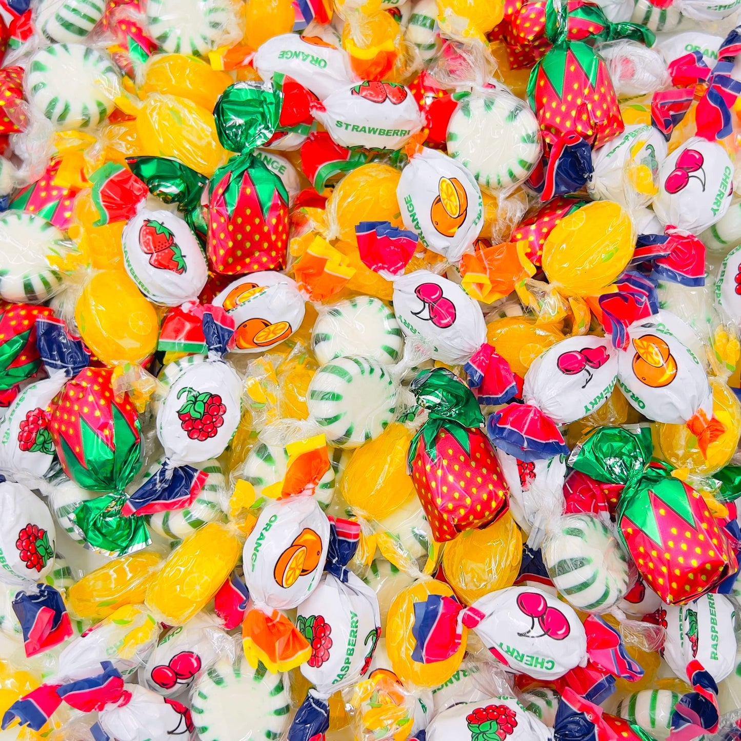 Hard Candy Assortment - Arcor Strawberry, Starlight Spearmints, Lemon Drops (2 Pound Bag - Approx. 150 Count)