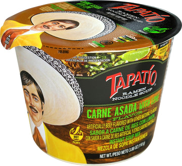 Tapatio Ramen Noodle Soup - Big Bowl - Carne Asada With Lime Flavor, 3.88 Oz (Bulk Case Of 6)