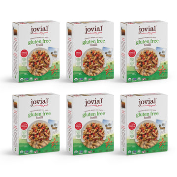 Jovial Fusilli Gluten-Free Pasta | Whole Grain Brown Rice Fusilli Pasta | Non-GMO | Lower Carb | Kosher | USDA Certified Organic