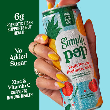 Simply POP Prebiotic Soda Fruit Punch Cans 12 fl oz 12 Pack