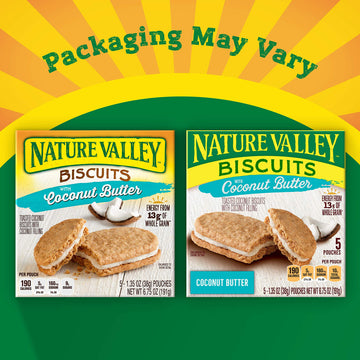 Nature Valley Biscuit Sandwiches, Coconut Butter, Snacks, 5 Ct, 6.75 Oz (Pack Of 12)