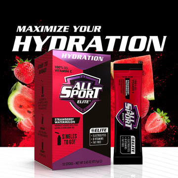 ALL SPORT advanced - Electrolyte Hydration Performance - Strawberry Watermelon - Singles To Go Powder Packets (10 Sticks)