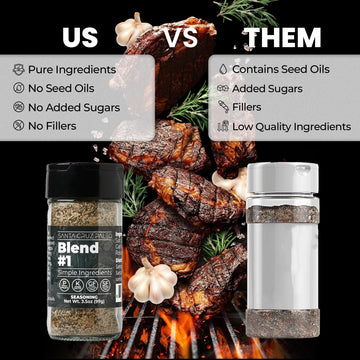 Santa Cruz Paleo Seasoning (Blend #1), Gluten Free, Keto, Sugar Free, And Paleo, Garlic, Sea Salt, Rosemary, And Black Pepper, A
