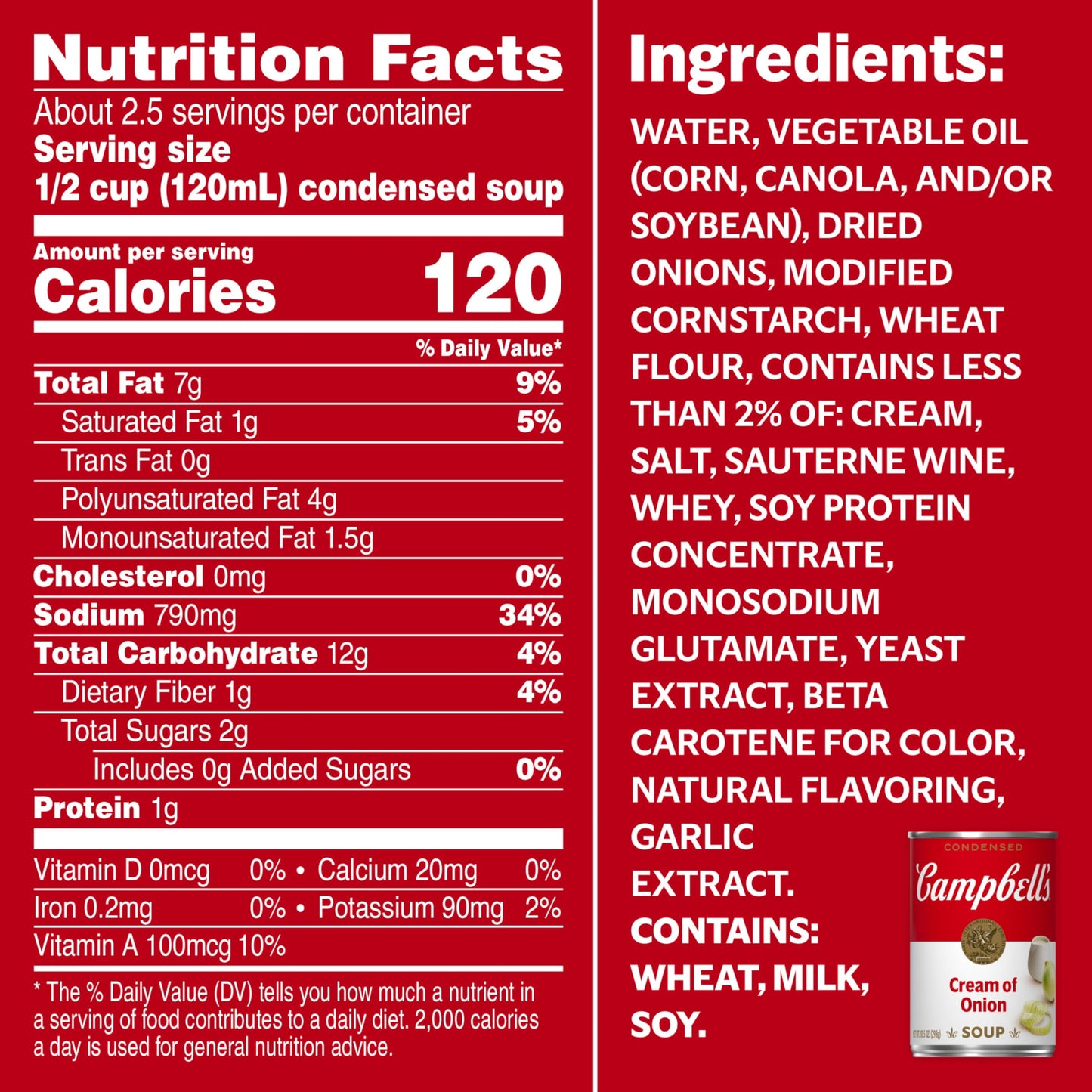 Campbell'S Condensed Cream Of Onion Soup, 10.5 Oz Can (12 Pack)