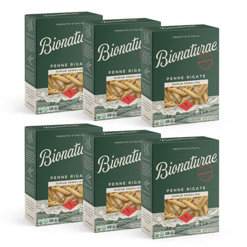 Bionaturae Penne Rigate Durum Semolina Pasta | Durum Semolina Penne Rigate | Non-GMO | Kosher | USDA Certified Organic | Made In
