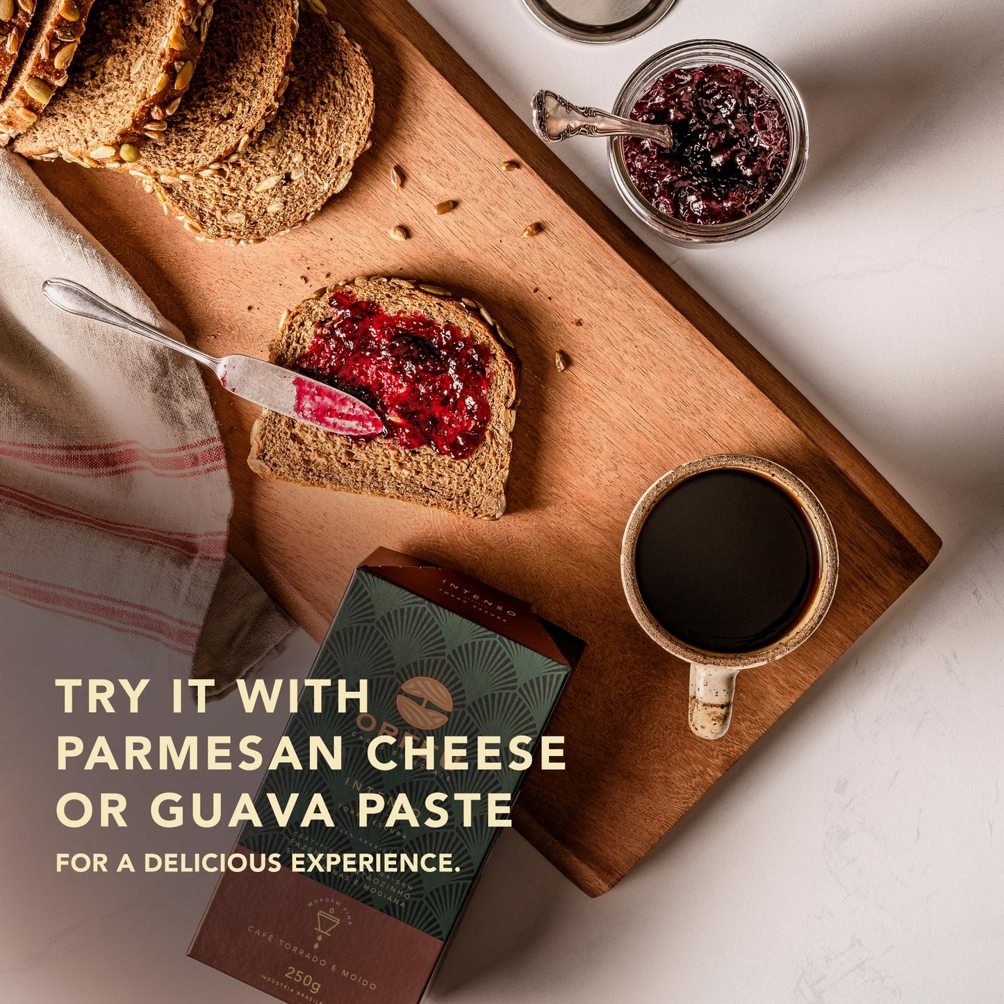 Orfeu - Special Coffee Intense - Drip Sachet - 100% Arabica Coffee, Dark Roast, Aroma Of Toasted Caramel & Fruit Jam, Low Acidit