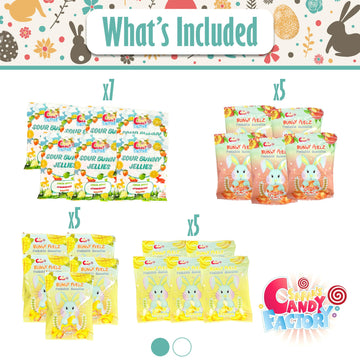 Easter Snack Box (72 Count) Filled With Candy, Peelable Gummies, Treats, Bunny And More, Great Package For Family, Friends, Kids