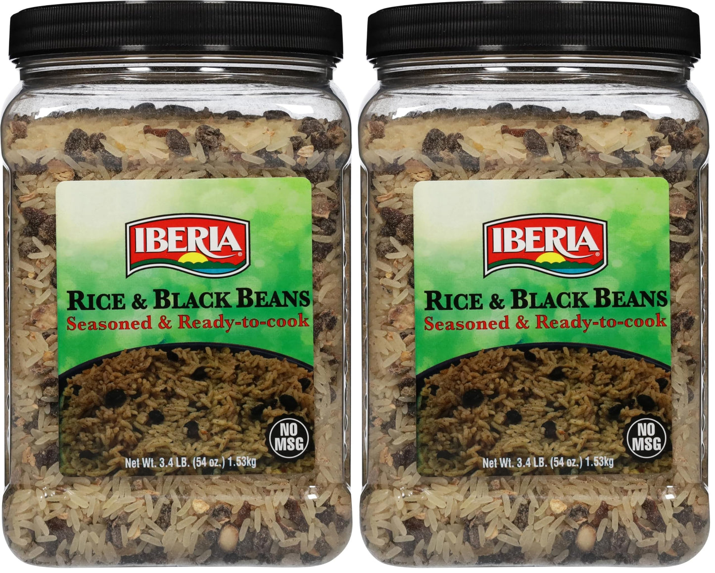 Iberia Rice & Black Beans, 3.4 Lb, Completely Seasoned & Ready to Cook, Nutritious & Delicious Rice and Beans (Pack of 2)
