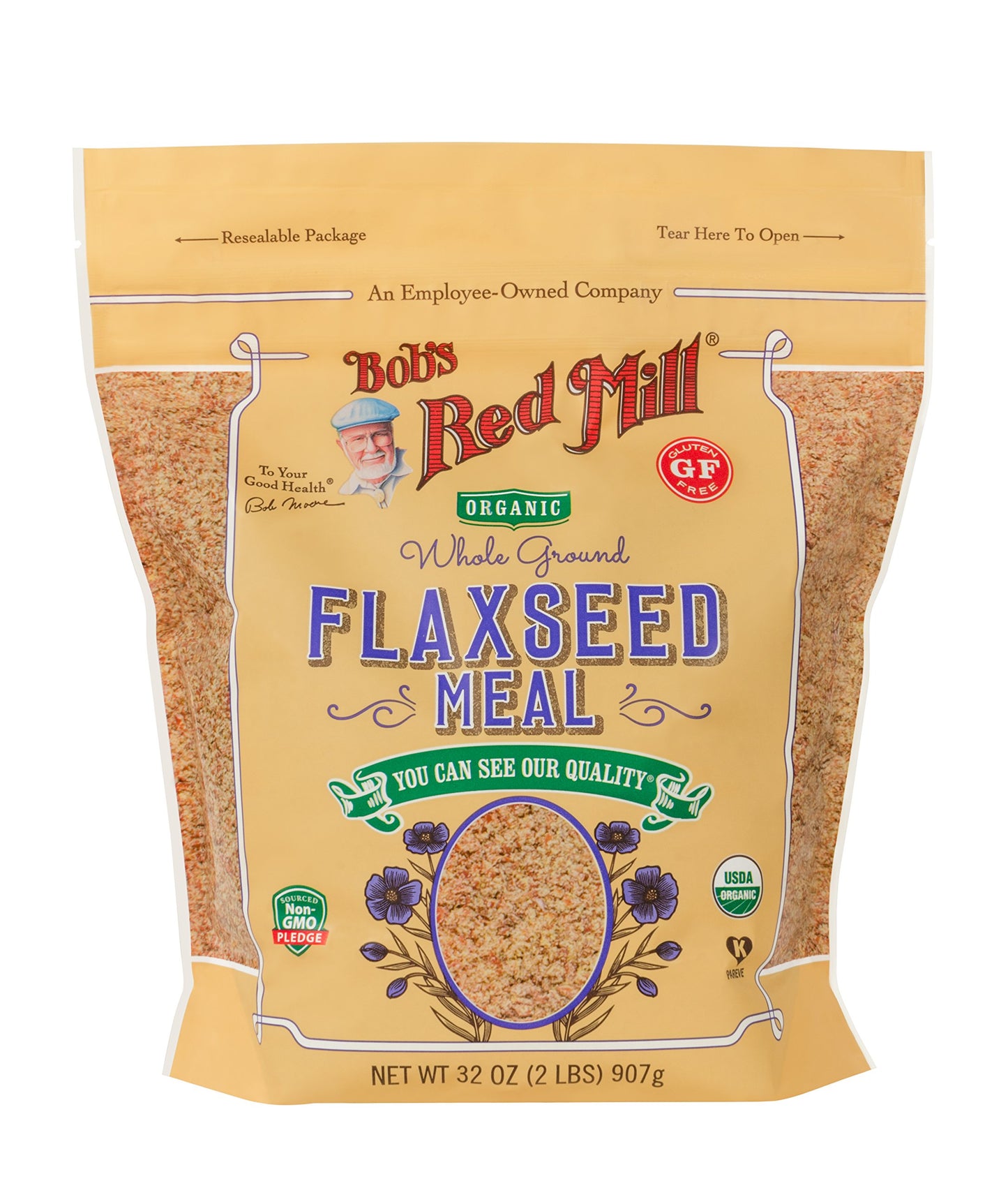 Bobs Red Mill Organic Brown Flaxseed Meal, 32-ounce (Pack of 4)