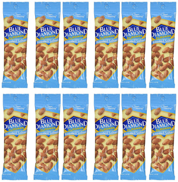 Blue Diamond Almonds, 1.5Oz Tubes, Roasted Salted, 12 Ea