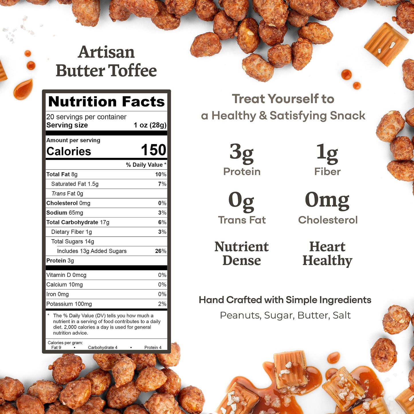 Belmont Peanuts Artisan Butter Toffee Gourmet Virginia Peanuts, 20Oz (Pack Of 2)