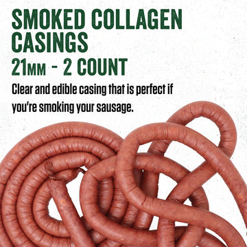 LEM Clear Smoked Collagen Casings, Edible Sausage Casings, 21mm, Model 136B, 2-Pack