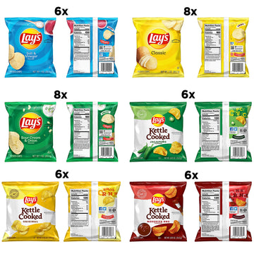 Lay'S Potato Chips, Regular & Kettle Variety Pack, (Pack Of 40)