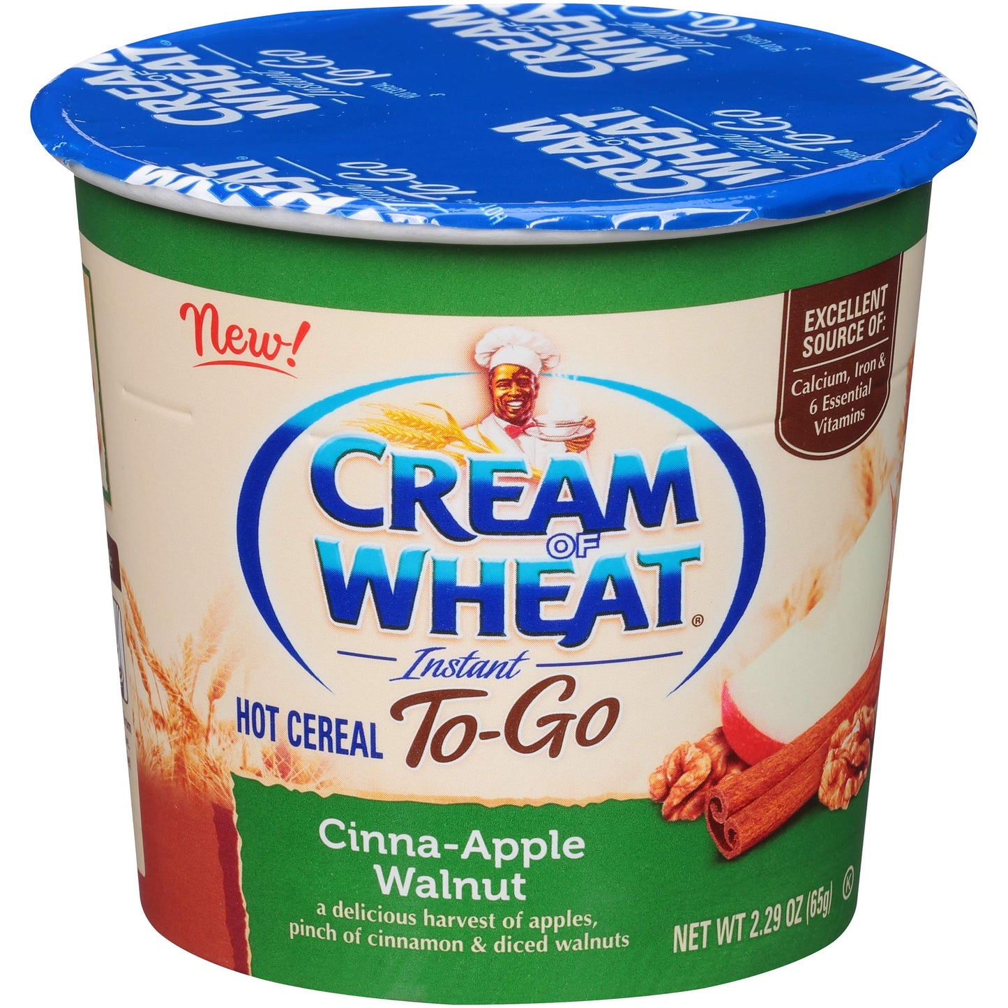 Cream of Wheat Instant Hot Cereal To-Go Cups, Cinna-Apple Walnut, 2.29 Ounce (Pack of 6)