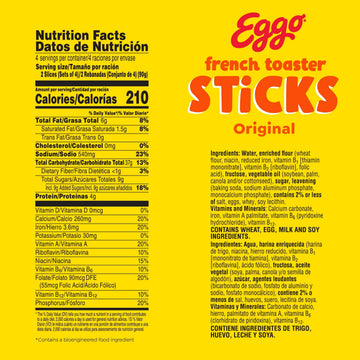 Eggo Frozen French Toaster Sticks, Frozen Breakfast, Breakfast Food, Original, 12.7oz Box (32 Sticks)