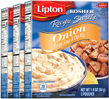 Lipton Gluten Free (Not Certified) Onion Soup & Dip Mix, 1.9oz (3 Pack) | Great for Soups, Dips, Gravy & Seasoning | Kosher (Inc