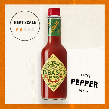 TABASCO® Cayenne Garlic Pepper Sauce, Mild Hot Sauce, 64 Fl Oz Jug, Smoky & Zesty Blend, Perfect for Italian Dishes