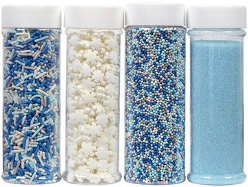 Wilton Winter Sprinkles Mega Set Of 4, 16.6 Oz, Blue And White