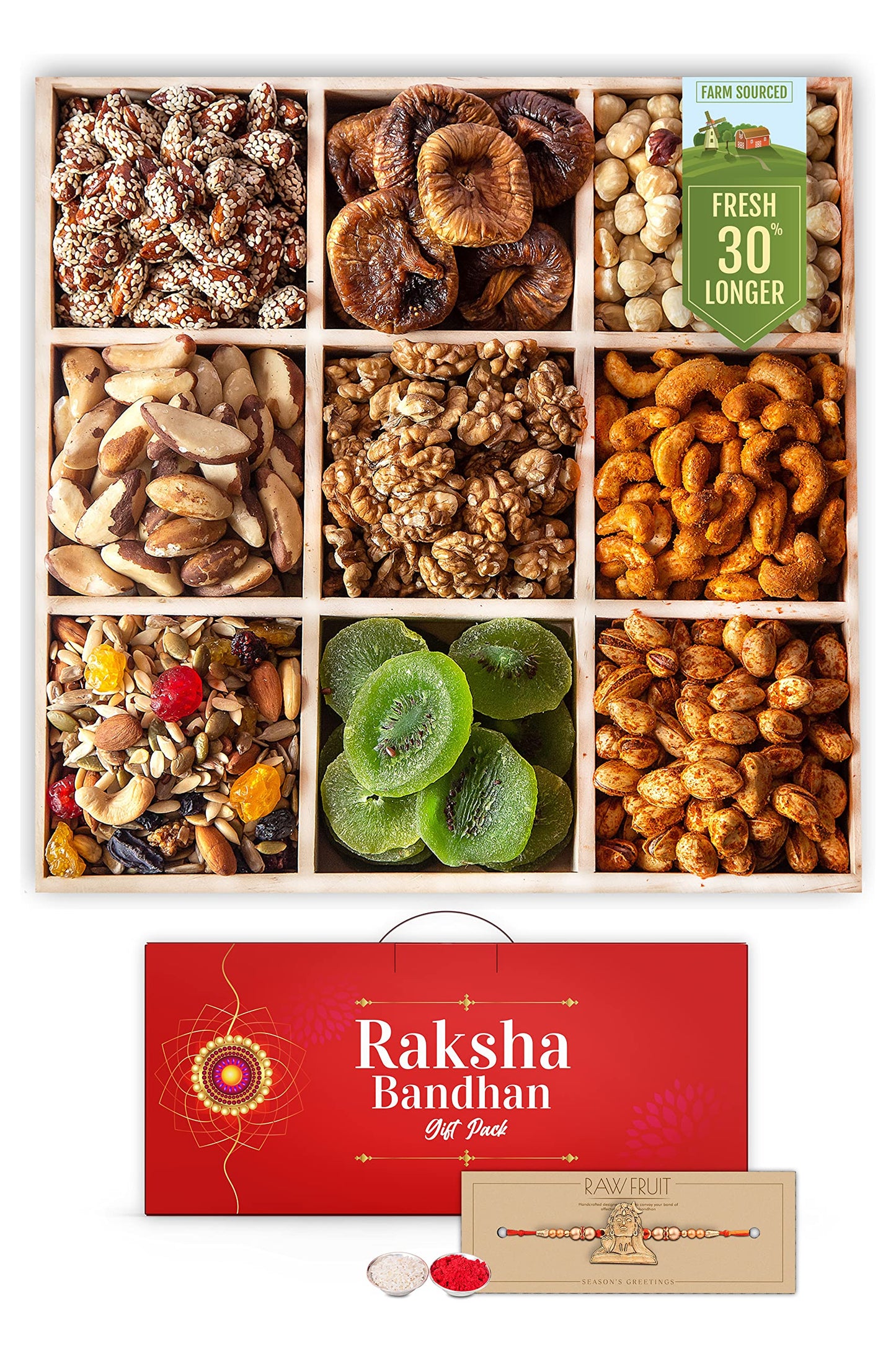 Hyperfoods Rakhi Hamper For Brother Rakhi For Brother Combo With Dry Fruits Premium Rakshabandhan Gifts For Brother With Rakhi F