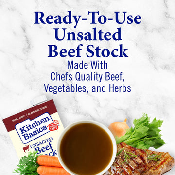 Kitchen Basics® Unsalted Beef Stock, 32 Fl Oz Carton, Pack of 1, Model 0611443345131