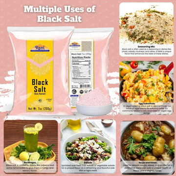 Rani Black Salt Powder (Kala Namak) Mineral 7oz (200g) ~ Unrefined, Pure and Natural | Vegan | Gluten Friendly | NON-GMO | Koshe