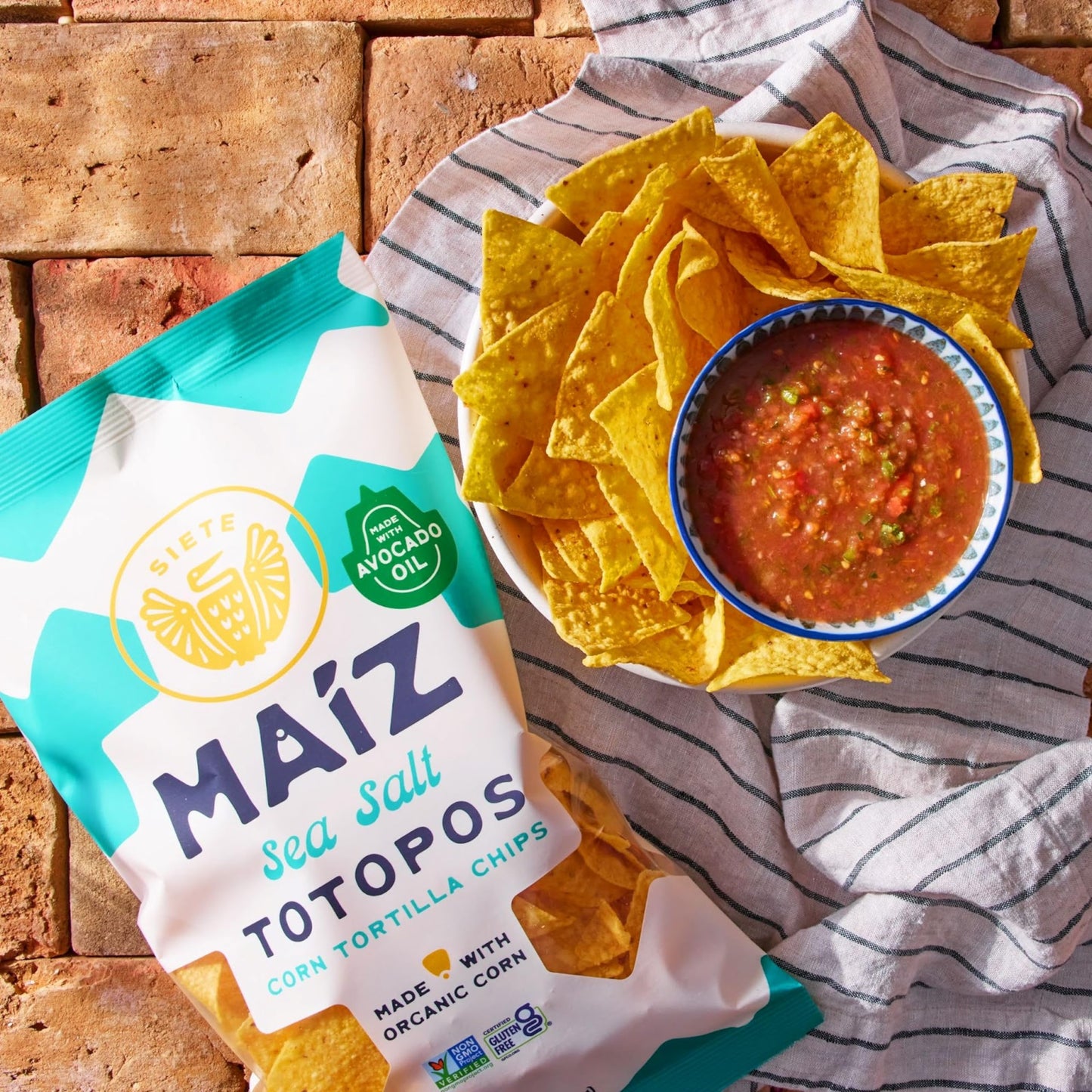 Siete Maiz Totopos Corn Tortilla Chips | Sea Salt | Gluten Free Chip | Vegan Snacks | Non Gmo & Organic Corn Chip | Made With Av