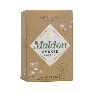 Maldon Smoked Sea Salt Flakes, Kosher, Handcrafted, Gourmet, 4.4 oz (125 g), Pack of 2, Pyramid Crystals