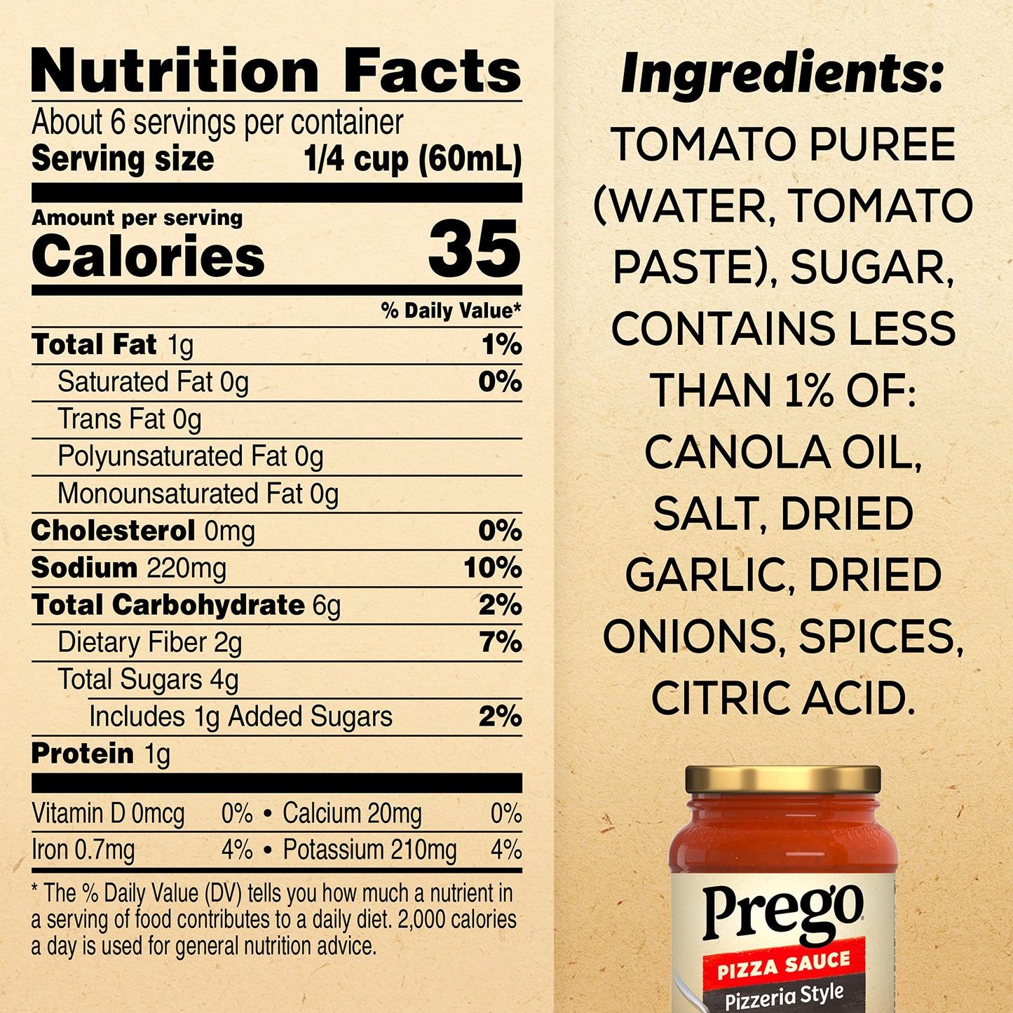 Prego Pizzeria Style Pizza Sauce, 14 Oz Jar