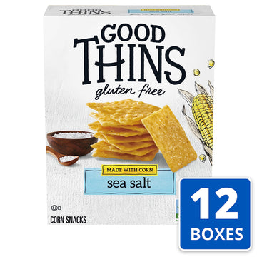 Good Thins Sea Salt Corn Snacks Gluten Free Crackers, 12 - 3.5 oz Boxes