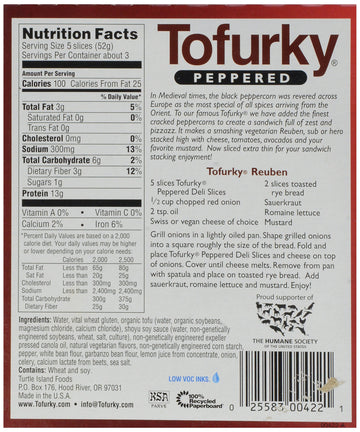 Tofurky, Deli Slices, Peppered, 5.5 Oz
