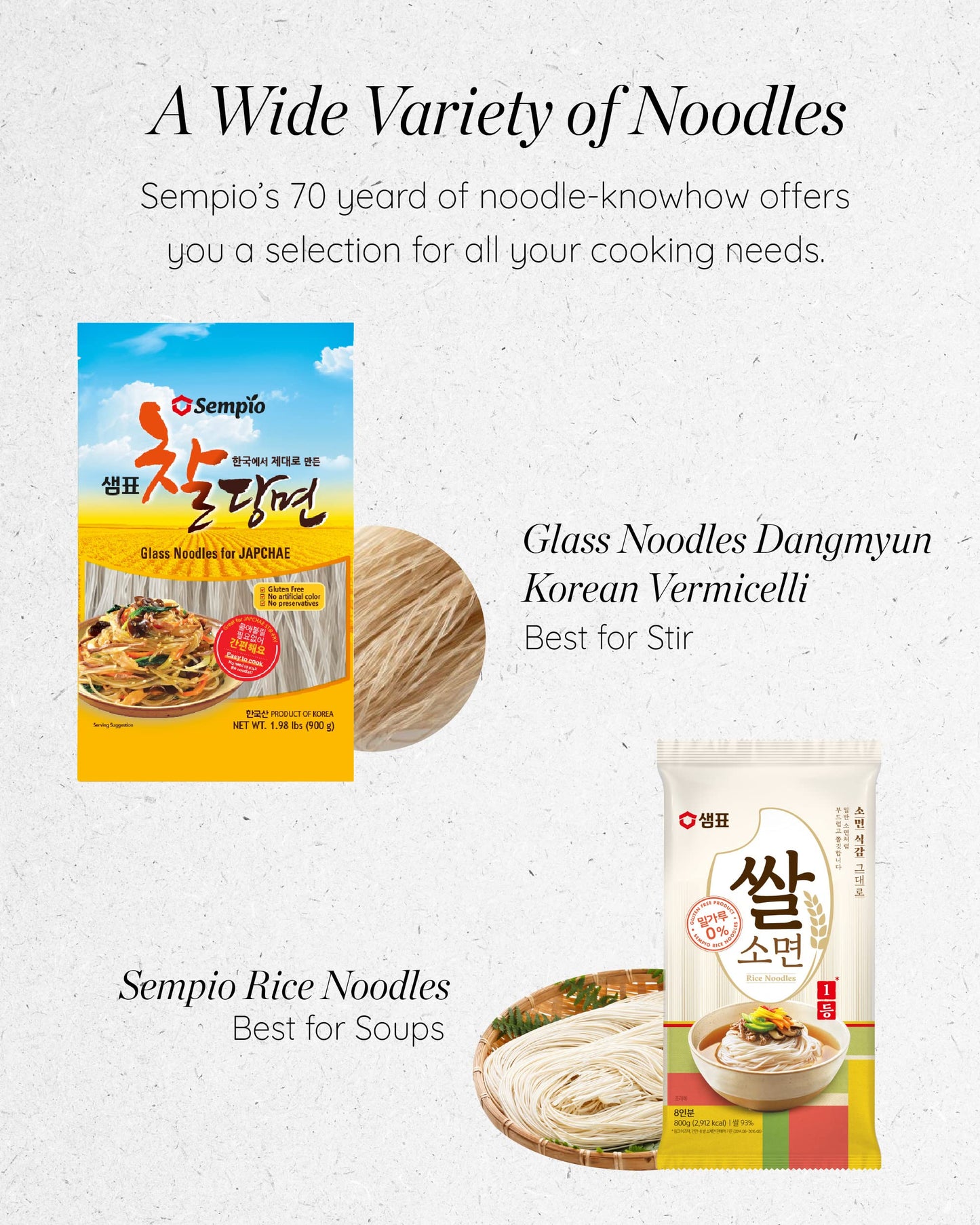 Sempio Rice Noodles – 93% Rice-Based, Gluten-Free, Pasta Alternative, Perfect For Clean Eating, Korean Somen – Thin & Soft, Ideal For Healthy Ramen, Guksu, Udon (28.2Oz / 800G, Allergen-Friendly)