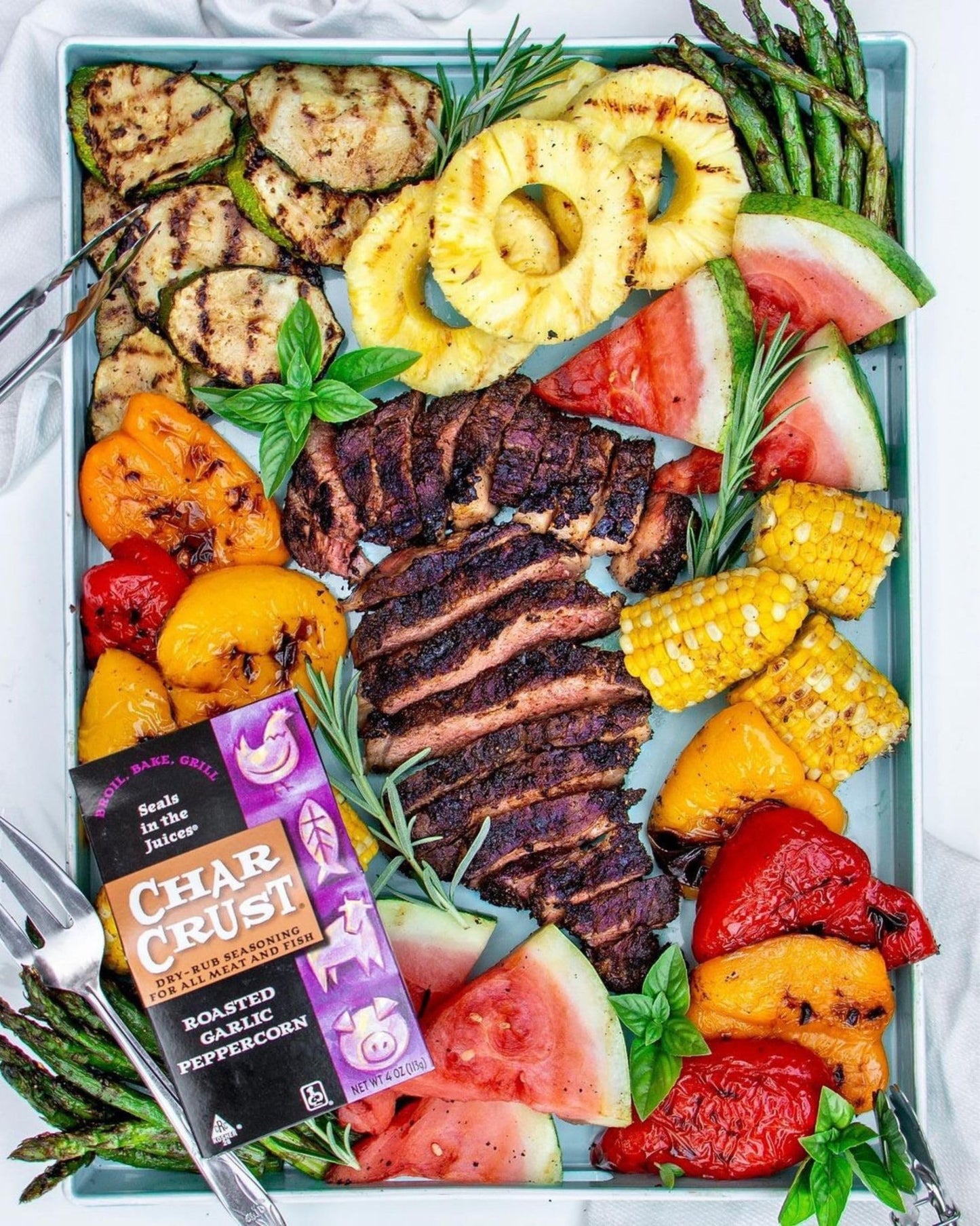 Char Crust Dry-Rub Seasoning, Popular Assortment, 4 Ounce (2-Pack, Barbecue And Roasted Garlic Peppercorn)