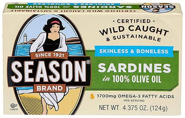 Season, Sardines, Skinless & Boneless In 100% Olive Oil, 4.375 Oz
