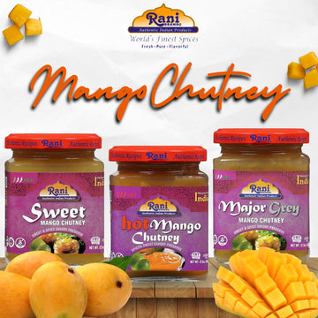 Rani 3-In-1 Mango Chutney (Hot, Sweet, Major Grey) 12.3Oz (350G) Glass Jar, Ready To Eat, Vegan ~ Gluten Free, All Natural, Non-