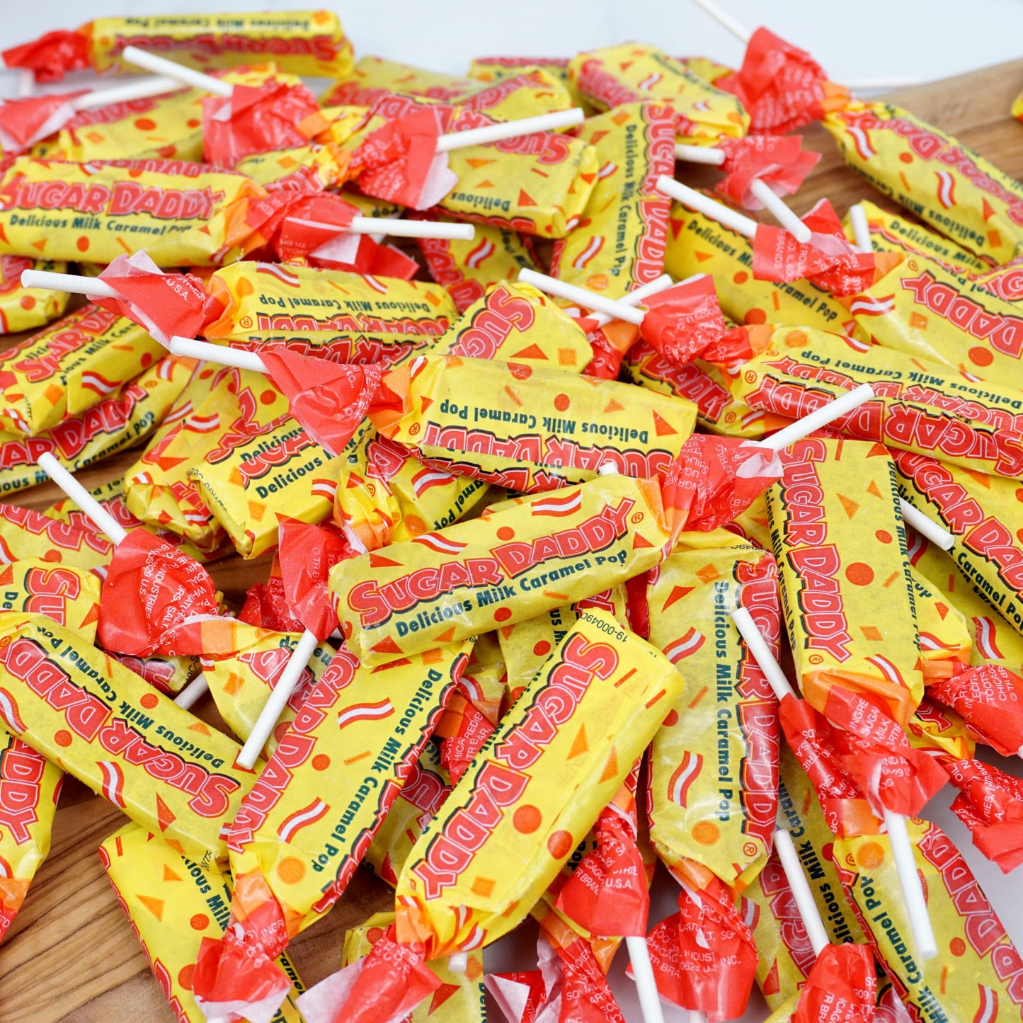 Sugar Daddy Milk Caramel Pops - 2 Pound Bulk Bag (Approx. 65 Lollipops) | The Hampton Candy Company Caramel Lollipops, Sugar Daddy Suckers