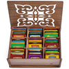 Twinings Tea Sampler Collection - 80 Tea Bags 22 Flavors/Assorted Tea Gift Set In Decorative Bamboo Or Mdf Box - Tea Organizer Included - Ideal For Home Office Family & Friends (Walnut Mdf Box)