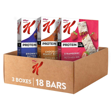Special K Bar Protein Meal Bars, Meal Replacement, Bulk Protein Snacks, Variety Pack (3 Boxes, 18 Bars)