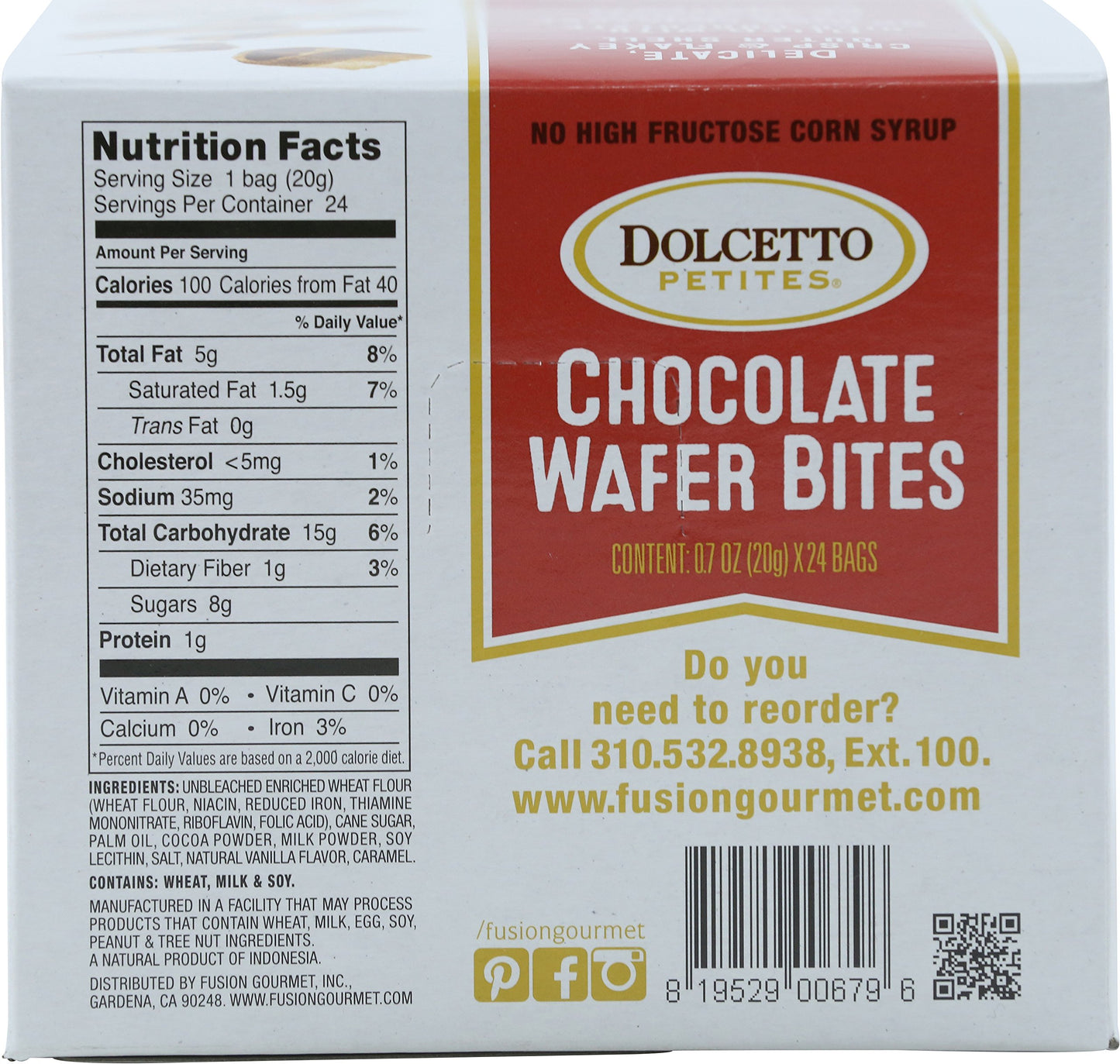 Dolcetto Chocolate-Filled Wafer Bites, 0.7 Ounce (Pack Of 24)