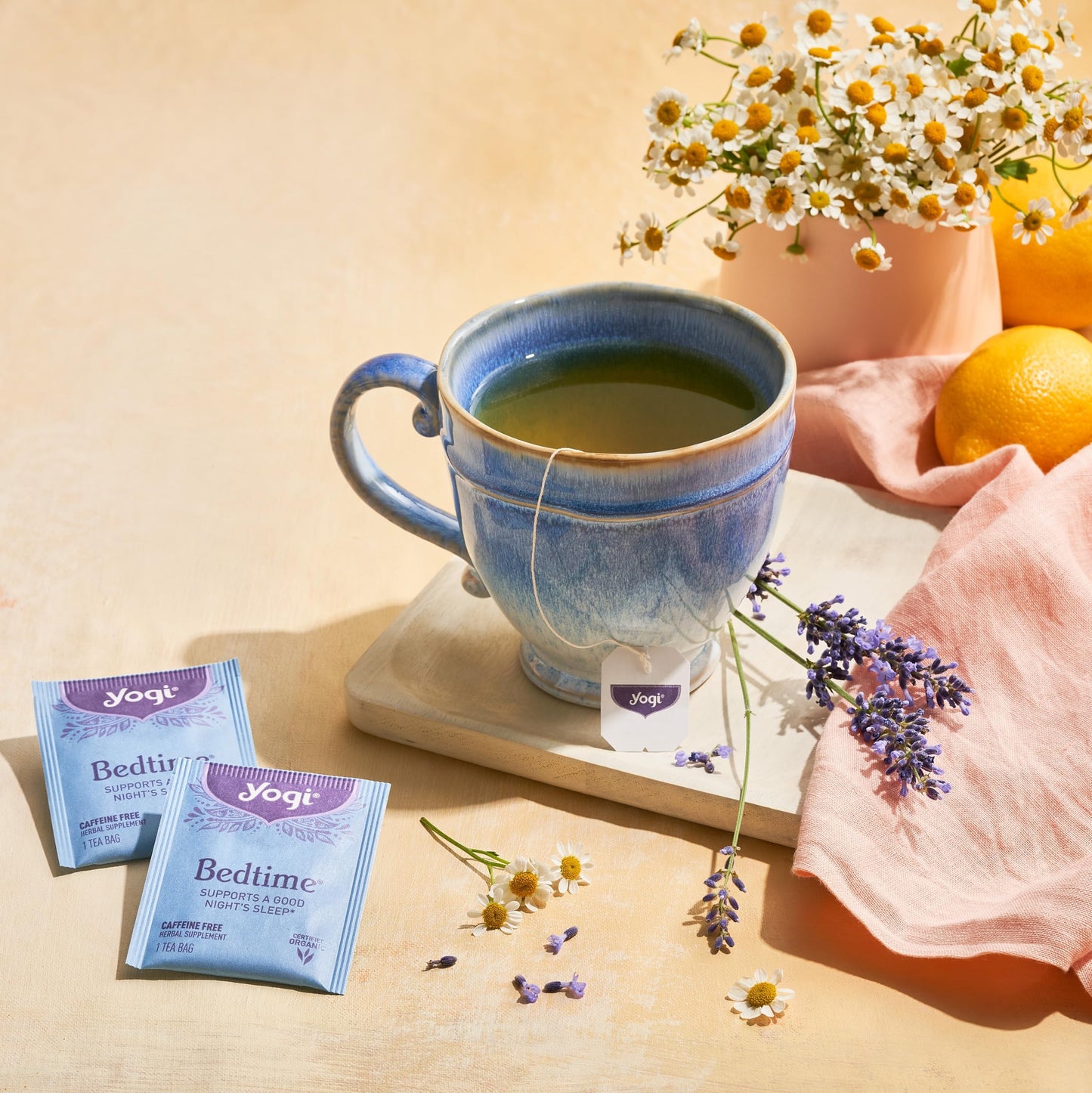 Yogi Organic Bedtime Tea, 16 Count, Herbal Tea Bags, Caffeine-Free, Relaxing Blend