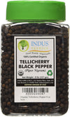 Indus Organics Tellicherry Black Peppercorns, 8 Oz Jar, Premium Grade, High Purity, Freshly Packed
