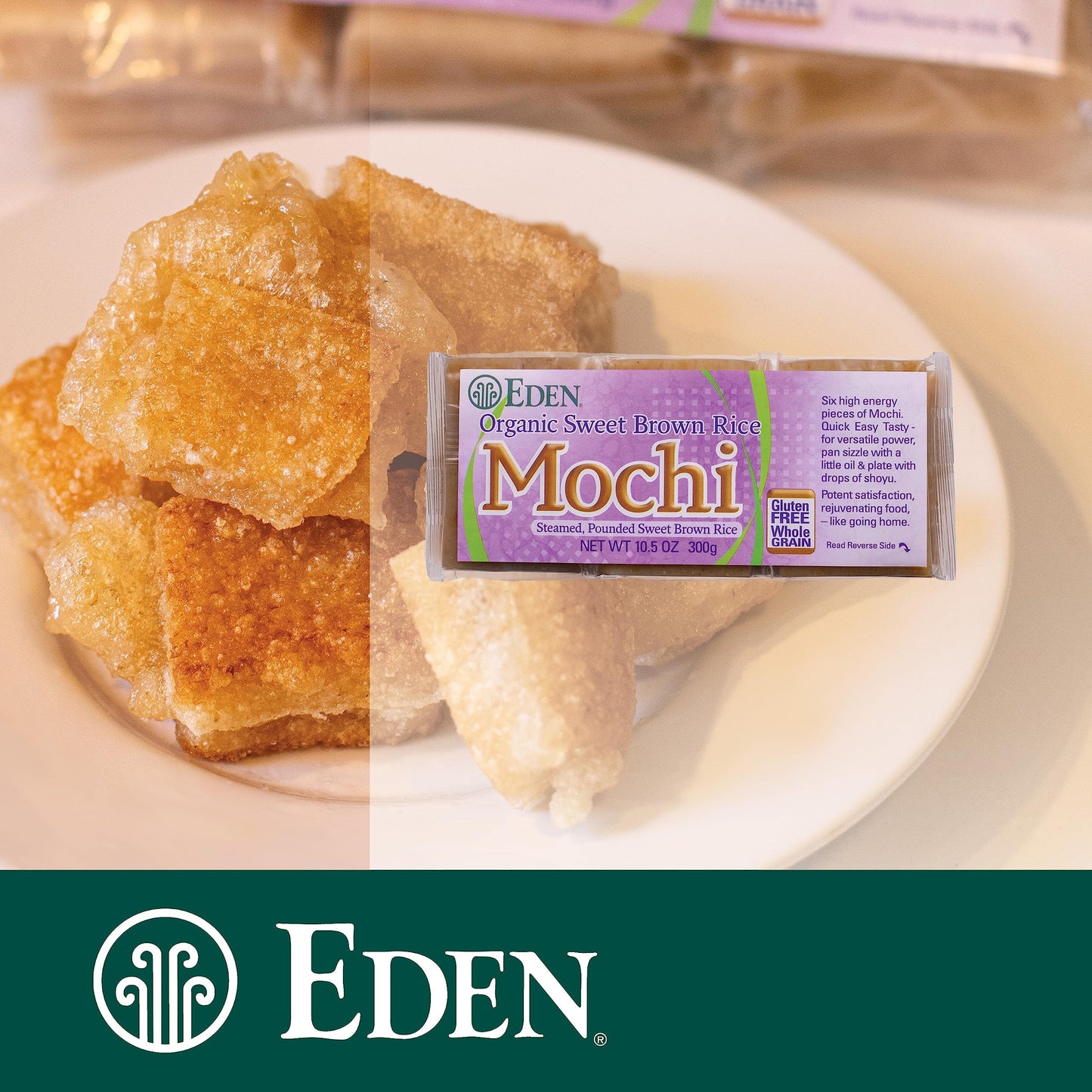 Eden Organic Sweet Brown Rice Mochi, Traditionally Made In Japan, Whole Grain, Macrobiotic, 10.5 Oz