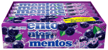 Mentos Chewy Mint Candy Roll, Japanese Grape, Party, Non Melting, 1.32 Ounce/14 Pieces (Pack Of 12)