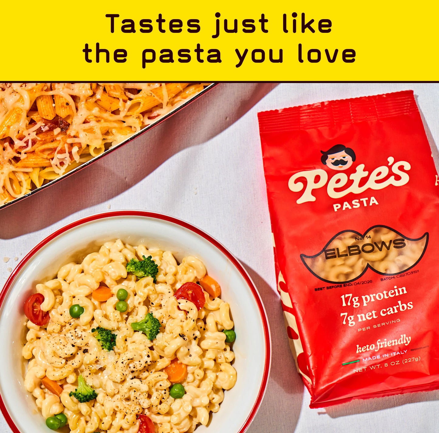 Pete'S Pasta 3 Pack Elbow Noodles Pasta 8Oz - 7G Low Carb Pasta - 17G High Protein Pasta - Authentic Italian Keto Pasta Noodles