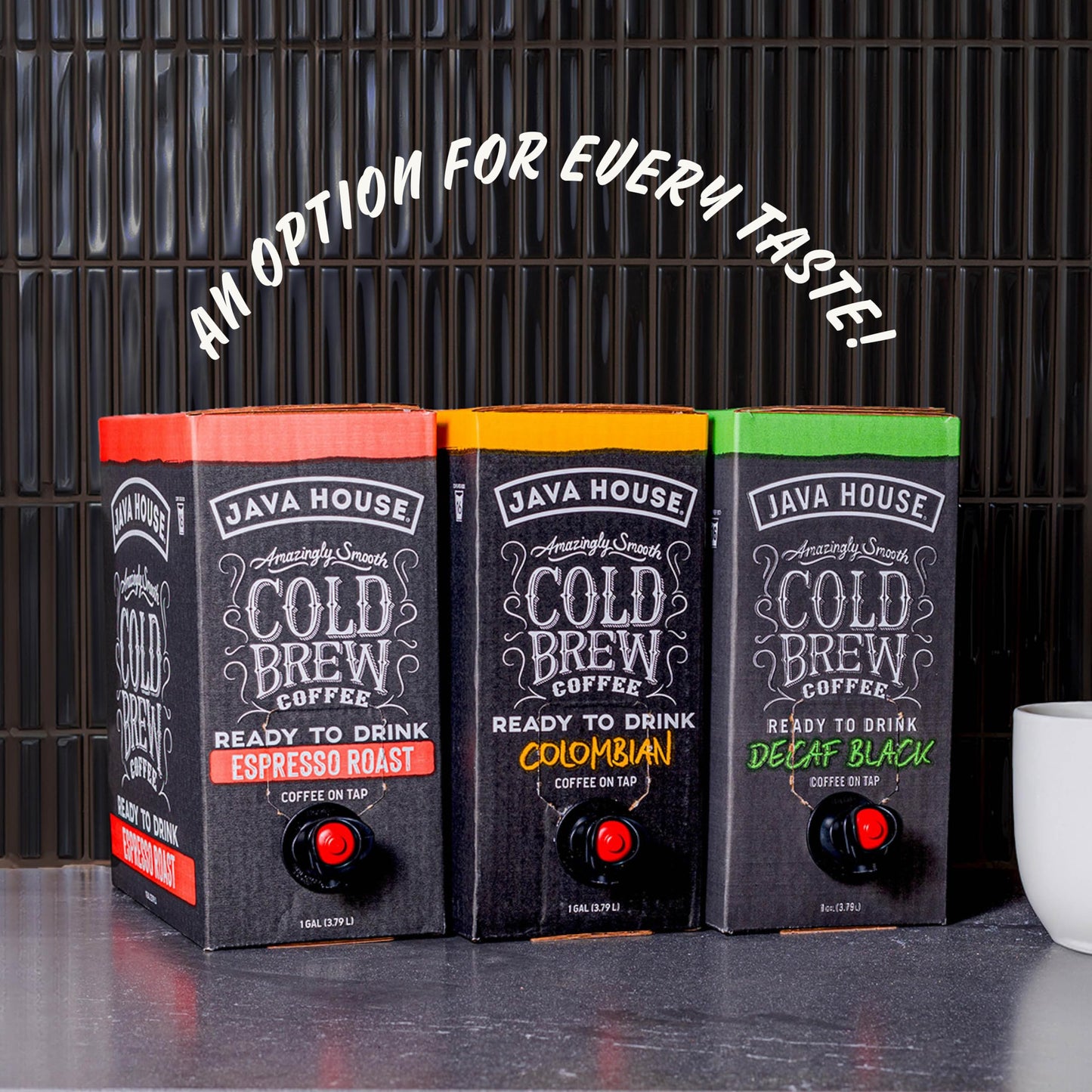 Java House Cold Brew Coffee On Tap, (128 Fluid Ounce Box) Not A Concentrate, No Sugar, Ready To Drink Liquid (Colombian, Pack Of