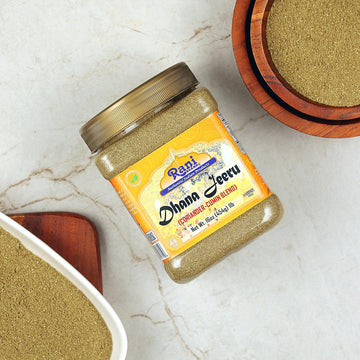 Rani Dhana-Jeeru (Coriander-Cumin Blend 50-50) Powder 16Oz (1Lb) 454G Pet Jar ~ All Natural | Vegan | Gluten Friendly | Non-Gmo | Kosher | Indian Origin