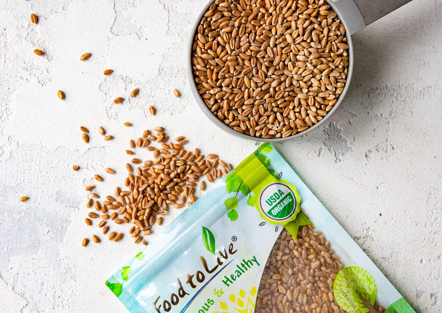 Food To Live - Organic Hard Red Wheat Berries, 25 Pounds Non-Gmo, Kosher, Raw, Sproutable, Vegan, Sodium And Sugar Free