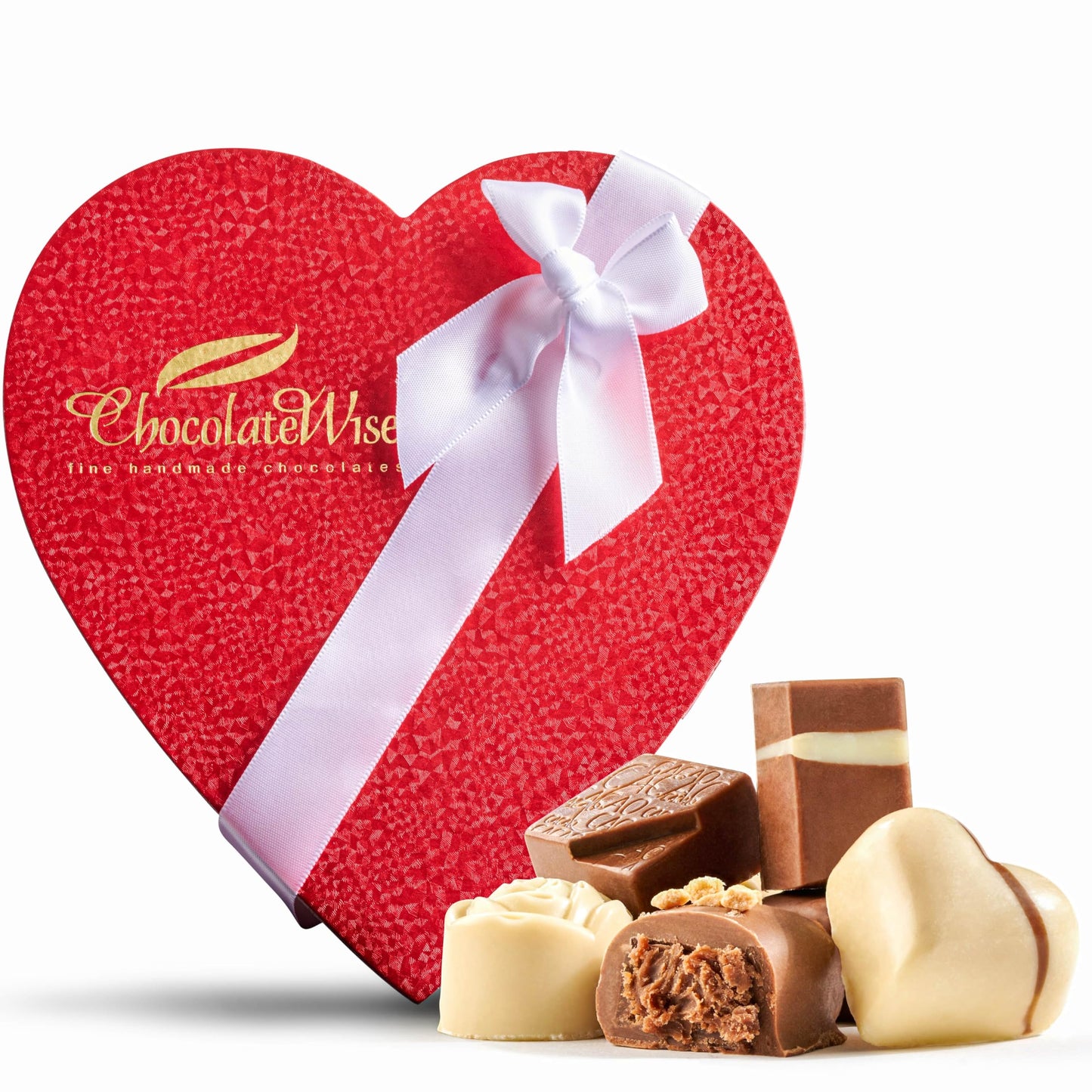 Gourmet Chocolate - Red Milk Chocolate Kosher Heart Box Gift Box Chocolates Shaped Assorted Variety Choco Truffle Gifts Basket 14 Piece