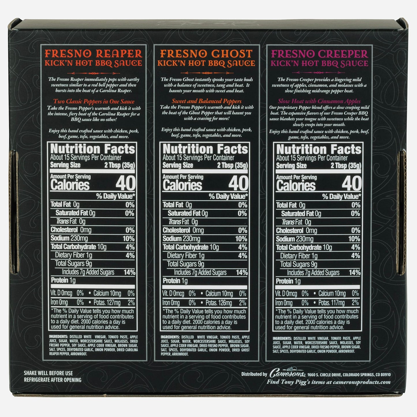 Tony Pigg'S Kick'N Hot Bbq Sauce Value Pack (3 Pk, 19Oz Ea- Fresno Reaper, Ghost, Creeper)- Hand Crafted Barbecue Sauce W Fresh Pepper Heat -Great For Thanksgiving Turkey Dinner- Grilling Gift For Men